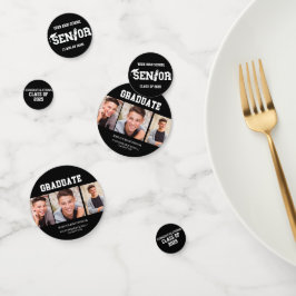 Black 3 Foto Abschluss Class 2025 Konfetti