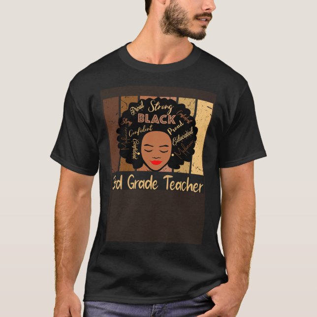 Black 3rd Grade Teacher Love African American T-Shirt (Vorderseite)