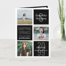 Black 4-Foto Fun Boxes Abschluss Einladung