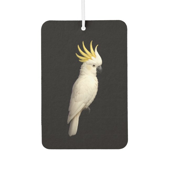 Black 4 Luxe Car Air Fresheners, Crested Cockatoo Autolufterfrischer (Vorderseite)