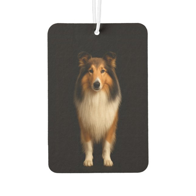 Black 4 Luxe Car Air Fresheners, Loyal Collie Dog Autolufterfrischer (Rückseite)