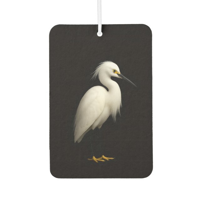 Black 4 Luxe Car Air Fresheners, Snowy Egret Autolufterfrischer (Vorderseite)