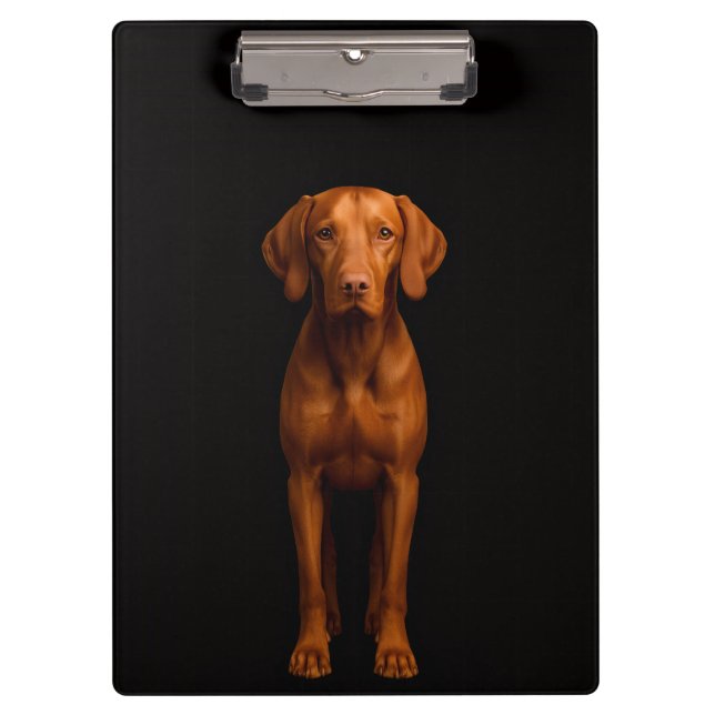 Black 4 Luxe Clipboard, Agile Vizsla Dog Klemmbrett (Vorderseite)