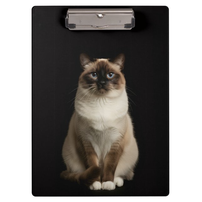 Black 4 Luxe Clipboard, Birmanese Cat Klemmbrett (Vorderseite)
