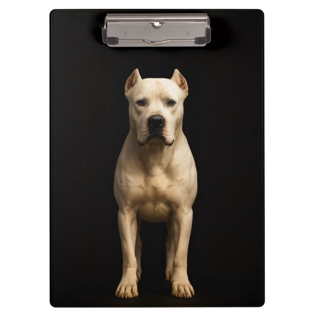 Black 4 Luxe Clipboard, Bold Dogo Argentino Klemmbrett (Vorderseite)