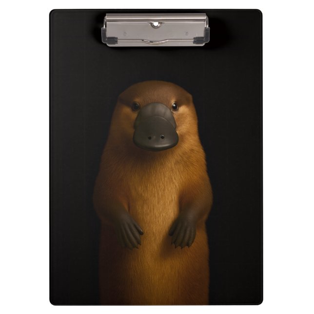 Black 4 Luxe Clipboard, Elegant Platypus Klemmbrett (Vorderseite)