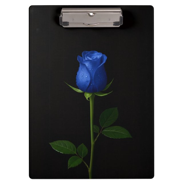 Black 4 Luxe Clipboard, Midnight Blue Rose Klemmbrett (Vorderseite)