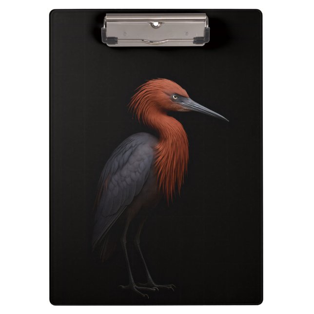Black 4 Luxe Clipboard, Reddish Egret Klemmbrett (Vorderseite)