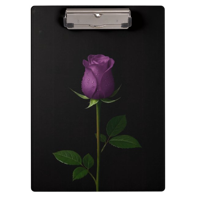 Black 4 Luxe Clipboard, Royal Violet Rose Klemmbrett (Vorderseite)