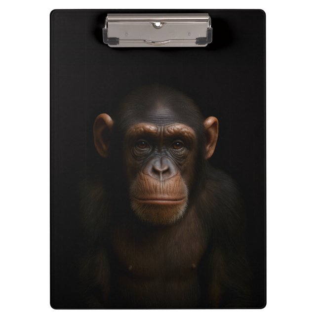 Black 4 Luxe Clipboard, Serene Chimpanzee Klemmbrett (Vorderseite)