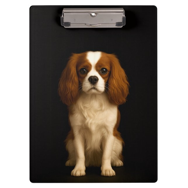 Black 4 Luxe Clipboard, Sweet Cavalier Spaniel Klemmbrett (Vorderseite)