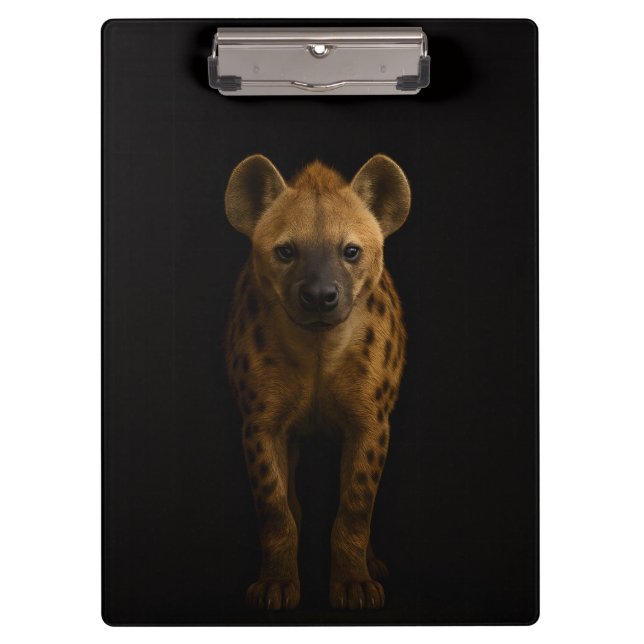 Black 4 Luxe Clipboard, Wild Spotted Hyena Klemmbrett (Vorderseite)