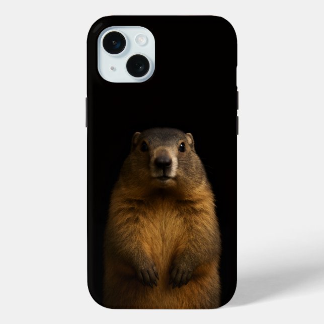 Black 4 Luxe, Fluffy Marmot iPhone 15 Plus Case-Mate iPhone Hülle (Rückseite)