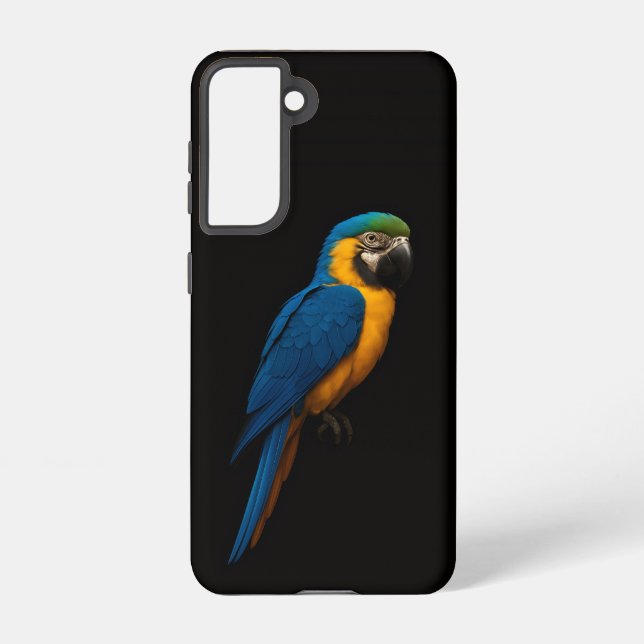 Black 4 Luxe  Galaxy S21 Case, Blue Yellow Macaw Samsung Galaxy Hülle (Rückseite)