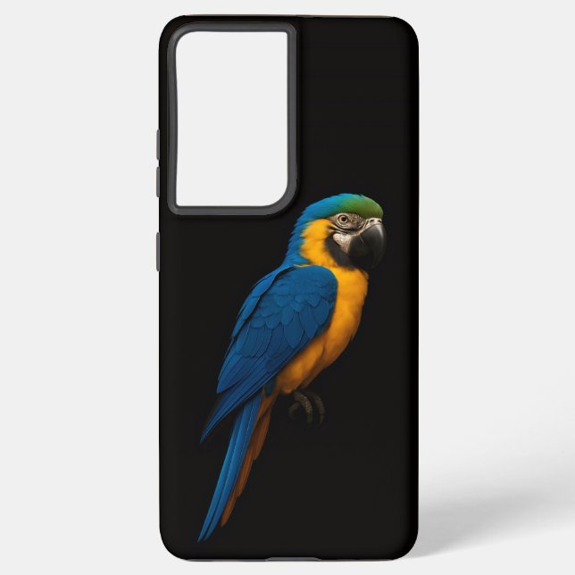 Black 4 Luxe Galaxy S21 Plus, Blue Yellow Macaw Samsung Galaxy Hülle (Rückseite)