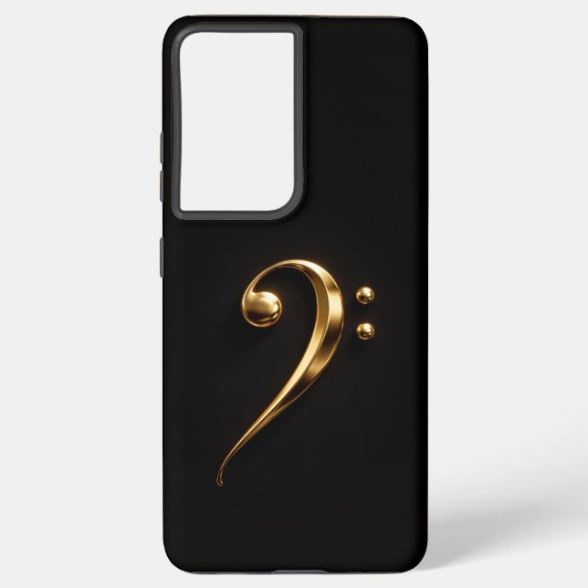 Black 4 Luxe Galaxy S21 Plus, Golden Bass Clef Samsung Galaxy Hülle (Rückseite)