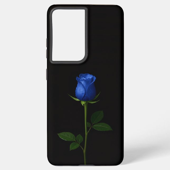 Black 4 Luxe Galaxy S21 Plus, Midnight Blue Rose Samsung Galaxy Hülle (Rückseite)