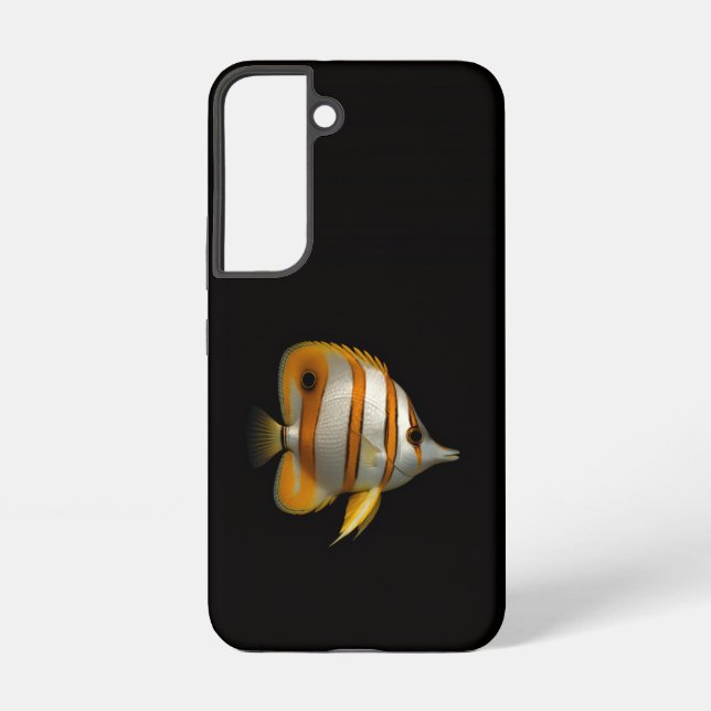 Black 4 Luxe Galaxy S22 Case, Reef Butterflyfish Samsung Galaxy Hülle (Rückseite)