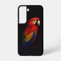 Black 4 Luxe Galaxy S22 Case, Scarlet Parrot