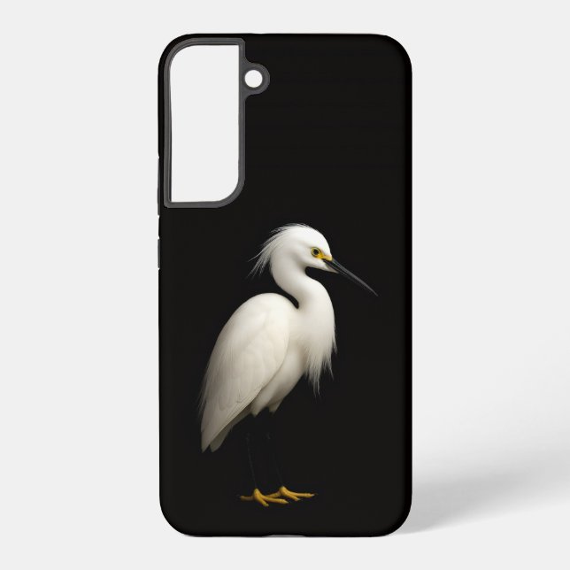 Black 4 Luxe Galaxy S22 Plus, Elegant Snowy Egret Samsung Galaxy Hülle (Rückseite)