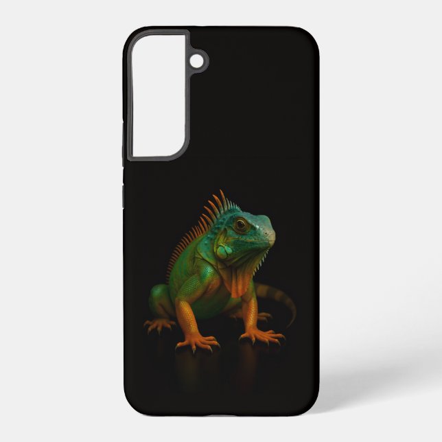 Black 4 Luxe Galaxy S22 Plus, Green Iguana Samsung Galaxy Hülle (Rückseite)