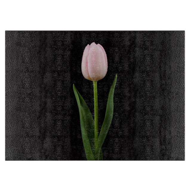 Black 4 Luxe Glass board Blush Pink Tulip Schneidebrett (Vorderseite)