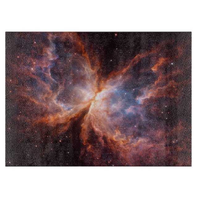 Black 4 Luxe Glass board Butterfly Nebula Schneidebrett (Vorderseite)