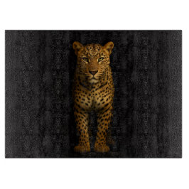 Black 4 Luxe Glass board Majestic Leopard Schneidebrett