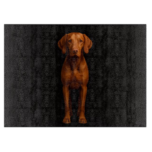 Black 4 Luxe Glass cutting board Agile Vizsla Dog Schneidebrett (Vorderseite)