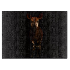 Black 4 Luxe Glass cutting board Forest Okapi Schneidebrett