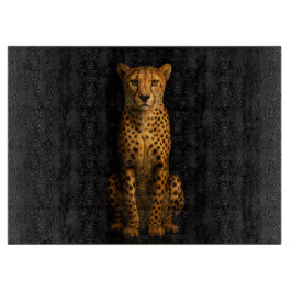 Black 4 Luxe Glass cutting board Sleek Cheetah Schneidebrett