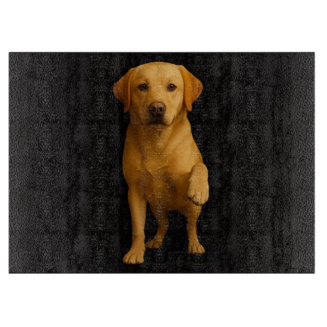 Black 4 Luxe Glass cutting board Tender Labrador Schneidebrett (Vorderseite)