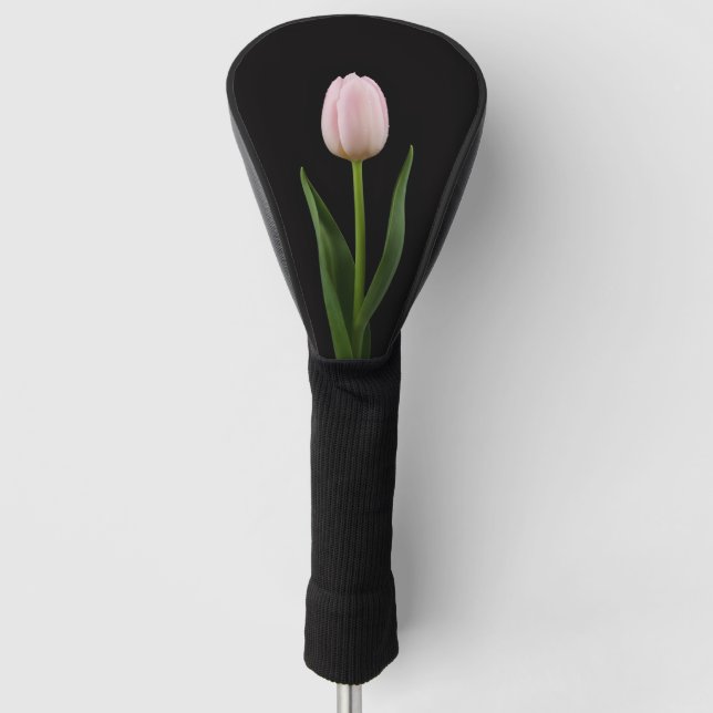 Black 4 Luxe Golf Driver Cover, Blush Pink Tulip Golf Headcover (Vorderseite)