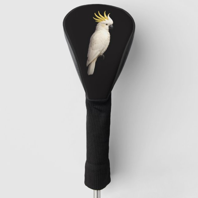 Black 4 Luxe Golf Driver Cover, Crested Cockatoo Golf Headcover (Vorderseite)
