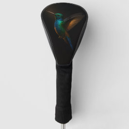 Black 4 Luxe Golf Driver Cover, Flying Hummingbird Golf Headcover