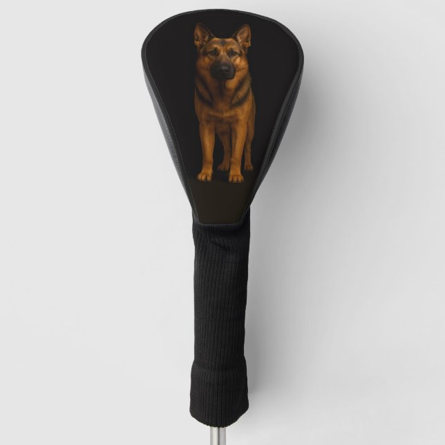 Black 4 Luxe Golf Driver Cover, German Shepherd Golf Headcover (Vorderseite)