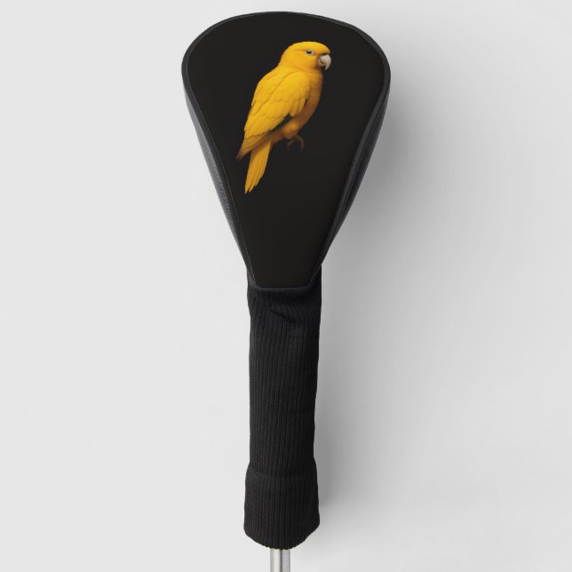 Black 4 Luxe Golf Driver Cover, Golden Parakeet Golf Headcover (Vorderseite)