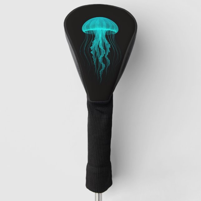 Black 4 Luxe Golf Driver Cover, Green Jellyfish Headcover (Vorderseite)