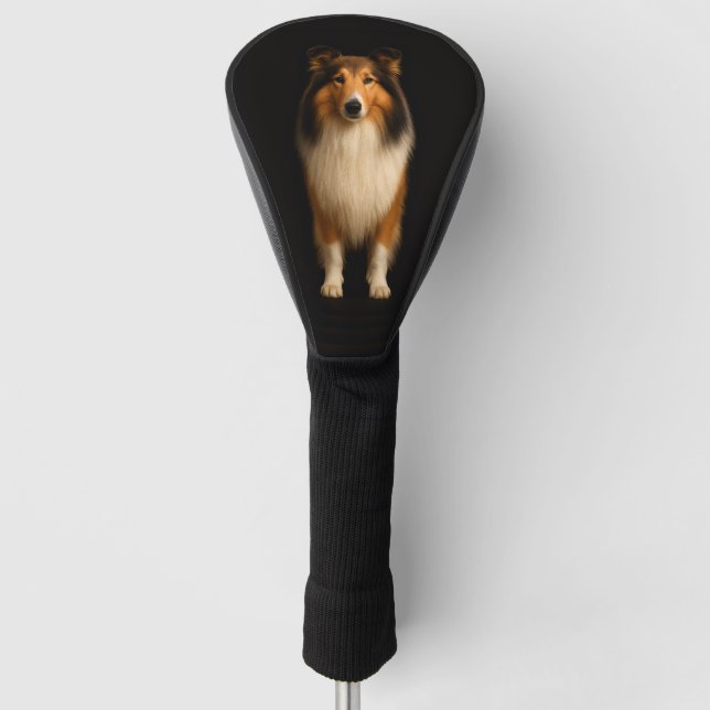 Black 4 Luxe Golf Driver Cover, Loyal Collie Dog Golf Headcover (Vorderseite)