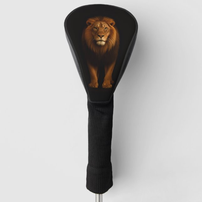Black 4 Luxe Golf Driver Cover, Majestic Lion Golf Headcover (Vorderseite)