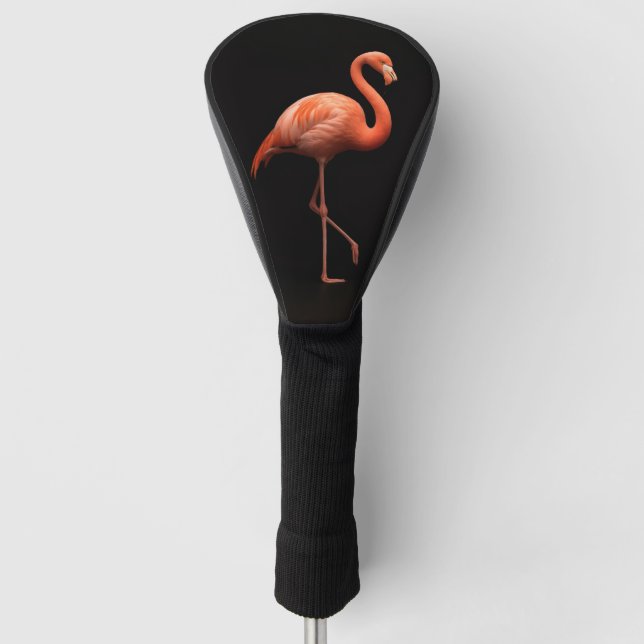 Black 4 Luxe Golf Driver Cover, Pink Flamingo Bird Headcover (Vorderseite)