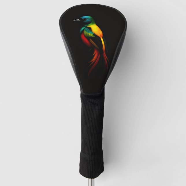 Black 4 Luxe Golf Driver Cover, Rainbow Bird Golf Headcover (Vorderseite)