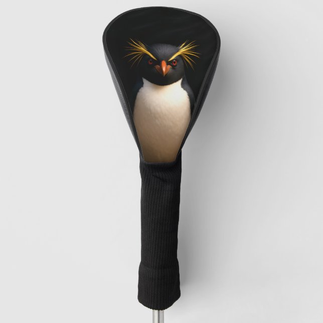 Black 4 Luxe Golf Driver Cover, Rockhopper Penguin Headcover (Vorderseite)