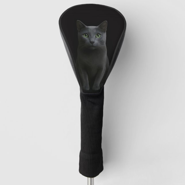 Black 4 Luxe Golf Driver Cover, Russian Blue Cat Golf Headcover (Vorderseite)