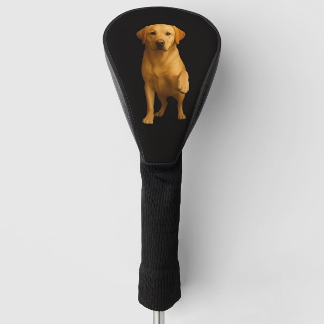 Black 4 Luxe Golf Driver Cover, Tender Labrador Golf Headcover (Vorderseite)