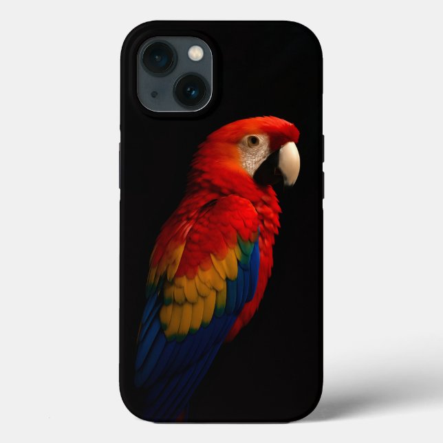 Black 4 Luxe iPhone 13, Scarlet Parrot Elegance Case-Mate iPhone Hülle (Rückseite)