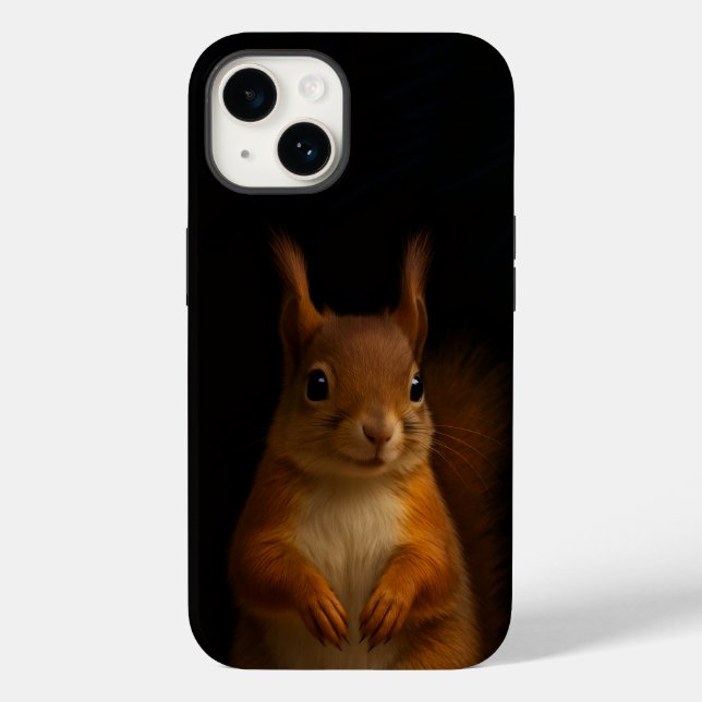 Black 4 Luxe iPhone 14 Case-Mate, Red Squirrel Case-Mate iPhone Hülle (Rückseite)
