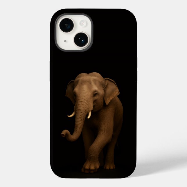 Black 4 Luxe iPhone 14 Mate, Indian Elephant Case-Mate iPhone Hülle (Rückseite)