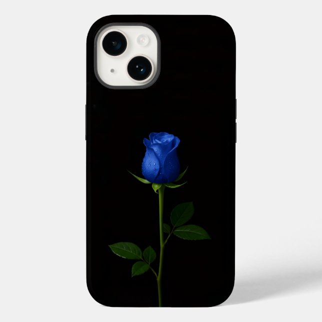 Black 4 Luxe iPhone 14 Mate, Midnight Blue Rose Case-Mate iPhone Hülle (Rückseite)