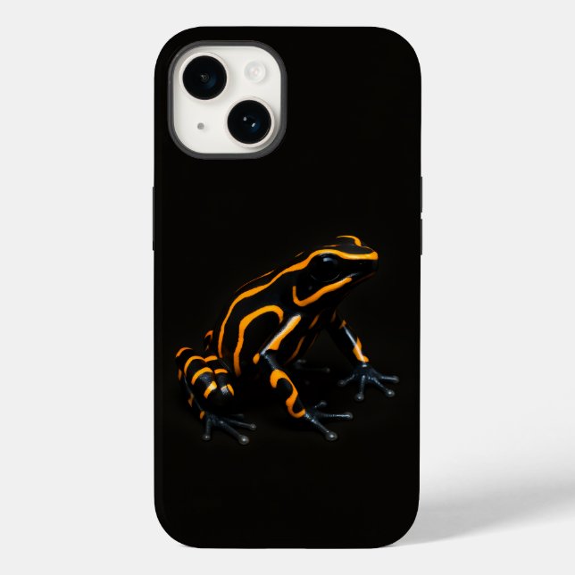 Black 4 Luxe iPhone 14 Mate, Orange Black Frog Case-Mate iPhone Hülle (Rückseite)